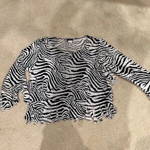 Blue papaya, zebra, print, silky shirt